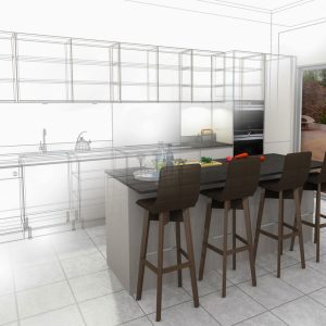drawing of kitchen